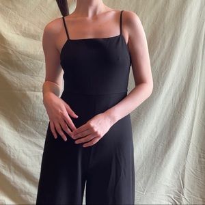 urban outfitters black square neck jumpsuit
